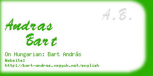 andras bart business card
