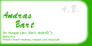andras bart business card